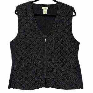Orvis Textured Zip Vest Dark Academia Utility Minimalist Soft Goth Layering L